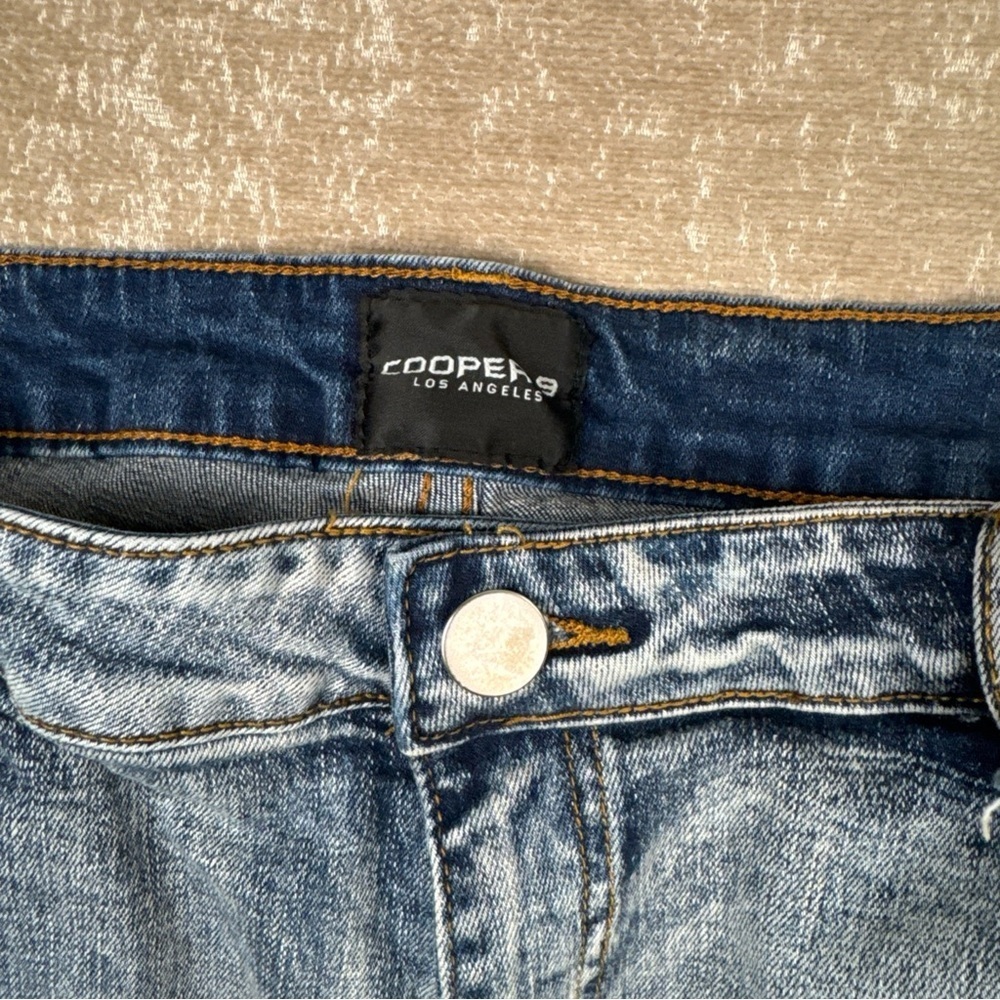 Cooper 9 Blue Wings Denim Size 38 / Blue Jeans with Star Patches - Picture 7 of 13